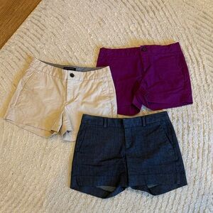 Banana Republic Women's Shorts Trio - Beige, Purple, Navy